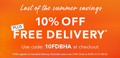 Enjoy 10% off plus free delivery this bank holiday when you use code: 10FDBHA